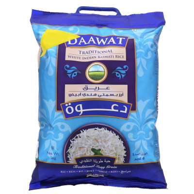 Daawat Traditional White Indian Basmati Rice 5Kg