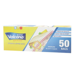 Volcano Medium Storage Zip Lock Bags, 50 bags