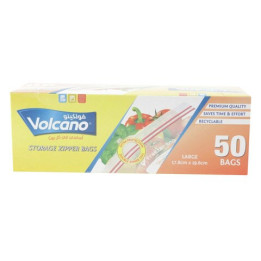 Volcano Large Storage Zip Lock Bags, 50 bags