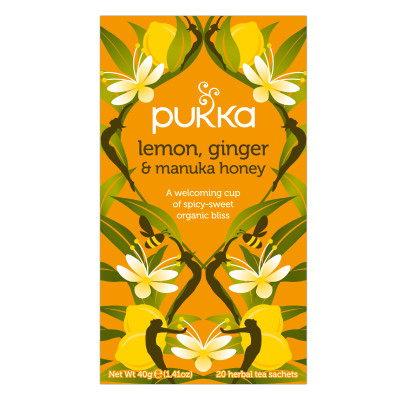 Pukka Lemon Ginger and Manuka Honey Organic Tea Bags - 20 Bags