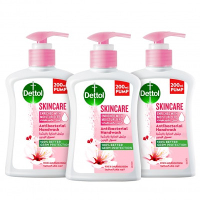Dettol 3Pc Promo Skin Care Pink Hand Wash 200Ml