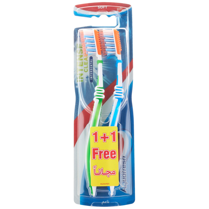 Aquafresh Intense Clean Interdental Soft Toothbrush, 1+1 Free