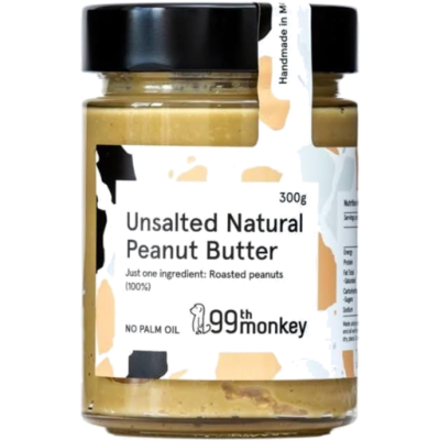 99Th Monkey Unsalted Natural Peanut Butter 325Gm