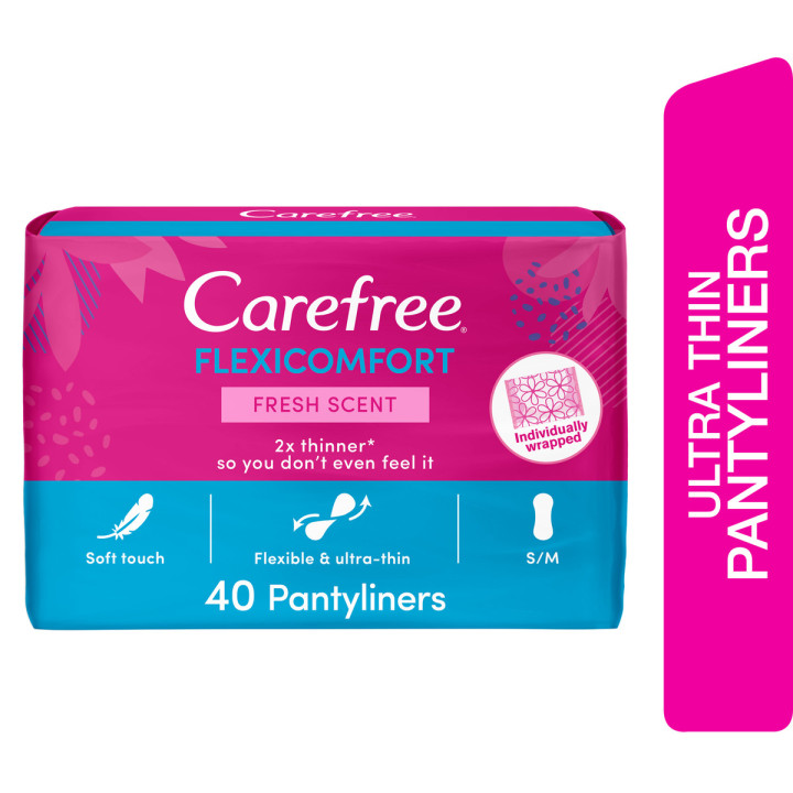 Carefree Flexi Fresh Panty Liners, 40 pcs