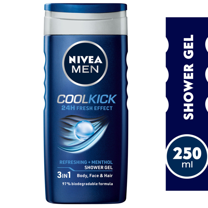 Nivea Men Cool Kick Shower Gel, 250 ml