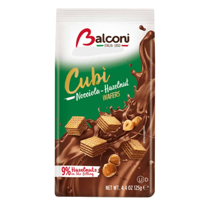 Balaconi Cubi Hazelnut Wafers 125Gm