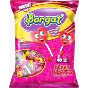 بورغات هارت كيس ٤٠ قطعة لولي بوب على شكل قلب