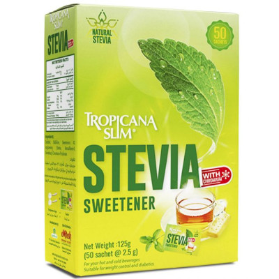 Tropicana Slim 50 Sachet Sweetener Stevia W.Chromium 125Gms