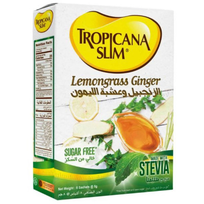 Tropicana Slim Lemongrass Ginger Sugar‑Free Drink 8 Sachets