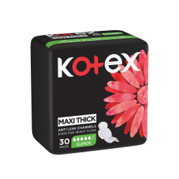 Kotex Maxi Protect Super Pads with Wings, 30 pcs