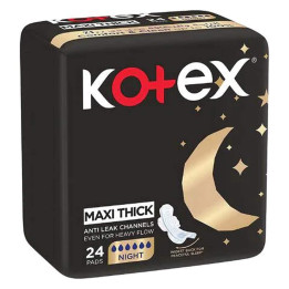 Kotex Maxi Thick Night Time Pads with Wings, 24 pcs
