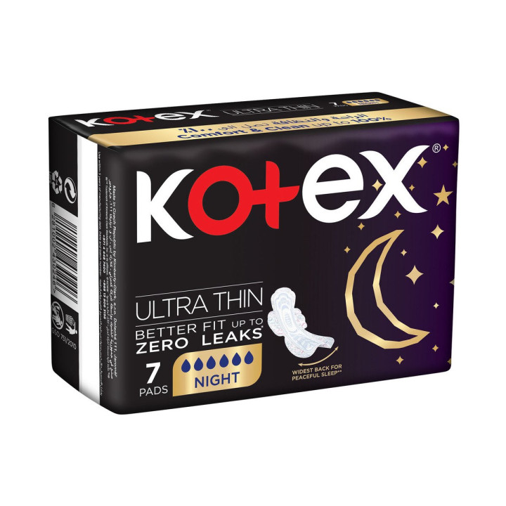 Kotex Ultra Thin Night Pads with Wings, 7 pcs
