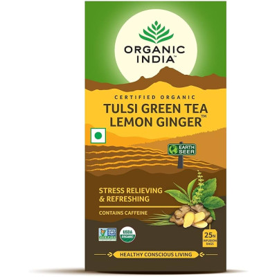 Organic India Lemon Ginger Tulsi Tea 50Gm