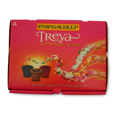 Mangaldeep Treya 3 In1 Cup Sambrani 1Pkt