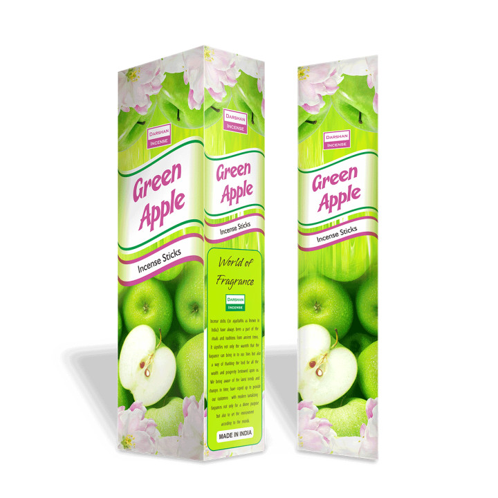 Darshan Green Apple Incense Sticks, 20 pcs