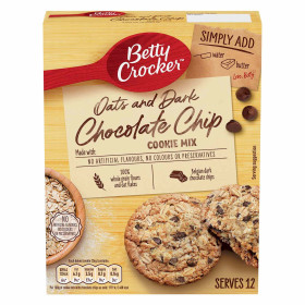 Betty Crocker Dark Chocolate Chip Oat Cookies Mix 250Gm Betty Crocker Dark Chocolate Chip Oat Cookies Mix 250g