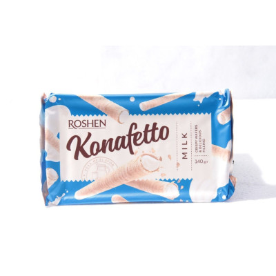 Roshen Milky Cream Konafetto Wafer Rolls 140Gms
