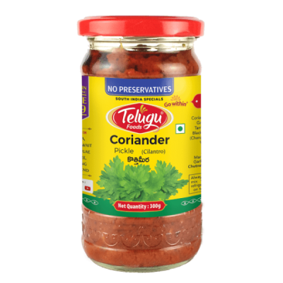 Telugu Foods Coriander Pickle With Garlic 300Gms