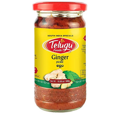 Telugu Foods Lime Ginger Pickle With Garlic 300Gms