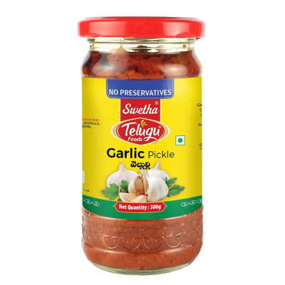 Telugu Foods Red Chilli Pickle With O Garlic 300Gms