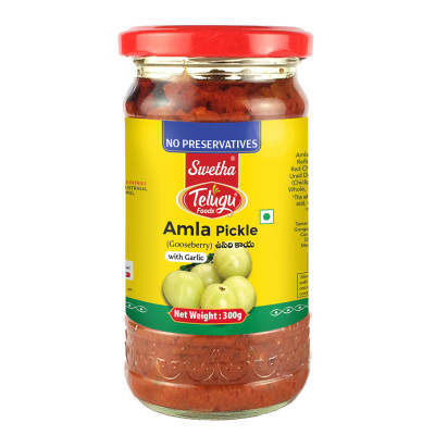 Telugu Foods Amla Pickle With O Garlic 300Gms