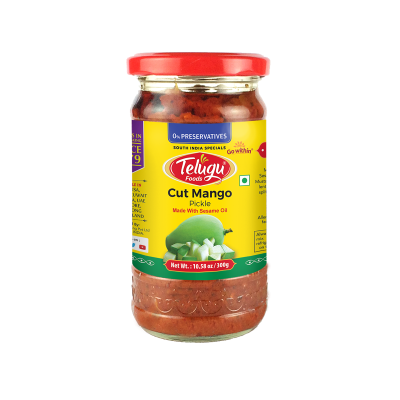 Telugu Foods Cut Mango Pickle With O Garlic 300Gms