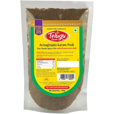 Telugu Foods Flax Seeds Spice Mix With O Garlic 100Gms