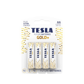 Tesla Aa Gold+ Lr6 1.5V Batteries 4Pc