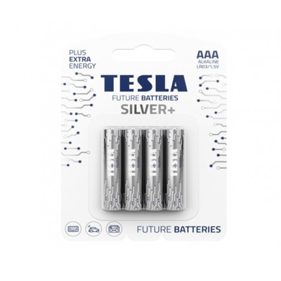 Tesla Aaa Silver + Lr03 1.5V Batteries 4Pc