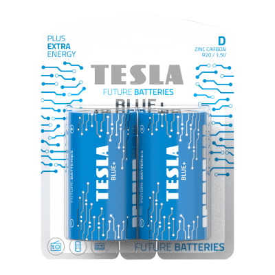 Tesla D Blue+ R20 1.5V Batteries 2Pc