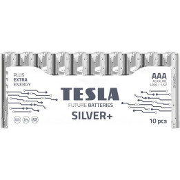 Tesla Silver+ AAA 1.5V Batteries No. LR03, 10 pcs