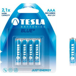 Tesla Blue+ AAA Batteries No. LR03, 4 pcs
