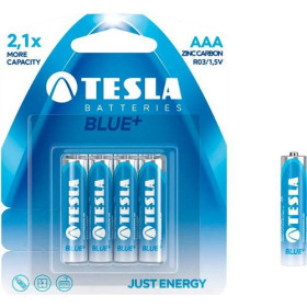 Tesla Aaa Blue+ Ro3 1.5V Batteries 4Pc