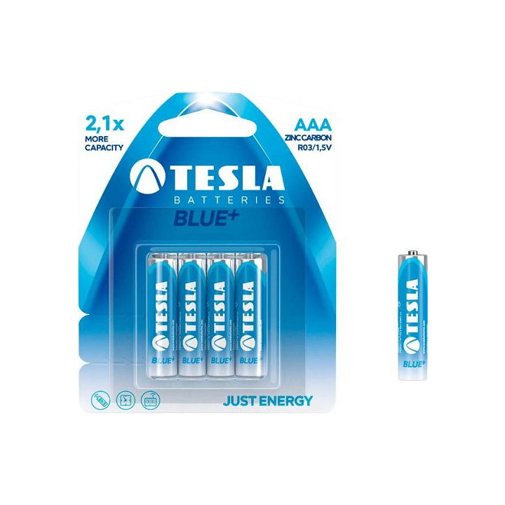 Tesla Blue+ AAA Batteries No. LR03, 4 pcs