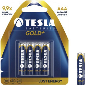 Tesla Aaa Gold+ Lro3 1.5V Batteries 4Pc