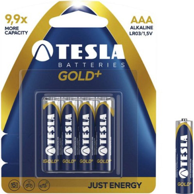 Tesla Aaa Gold+ Lro3 1.5V Batteries 4Pc