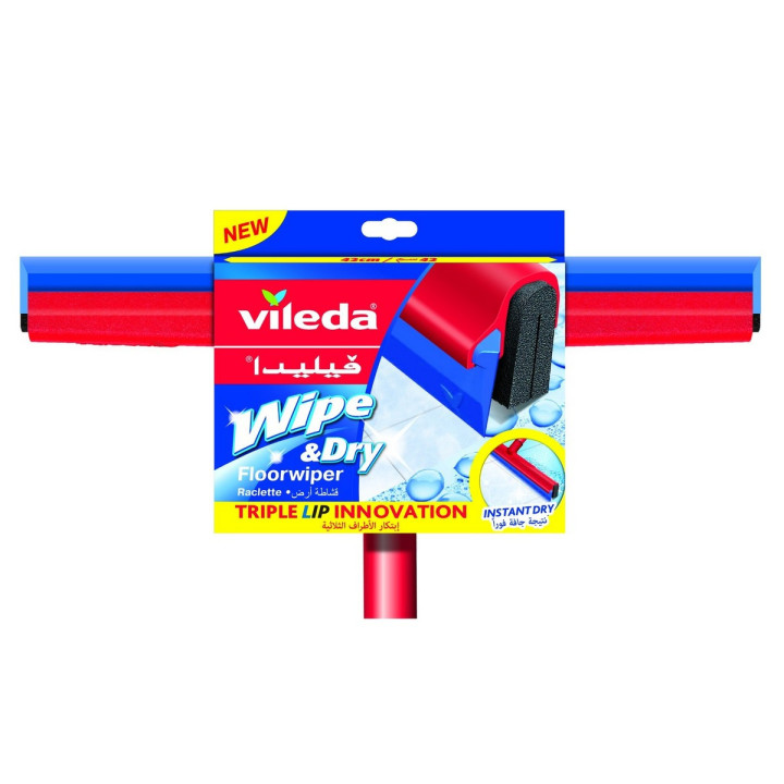 Vileda Wipe and Dry Floor Wiper with Handle, 1 pc
