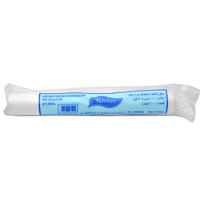Marina Plastic Table Cover, 100 cm × 3 ft, 100 pcs
