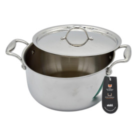 حقيبة صلبة 24 سم بغطاء من الفولاذ المقاوم للصدأ 1 قطعة