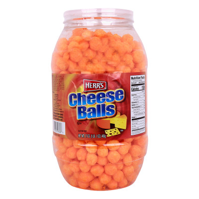 Herrs 17 Oz Cheese Ball Barrel 482Gm
