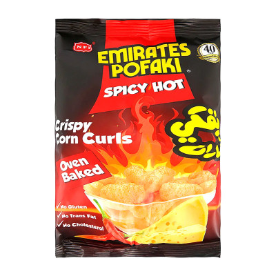 Emirates Pofaki Spicy Hot Crispy Corn Curls 15g