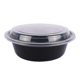 حاويات تخزين سوداء مستديرة Excel Ro32 2Free مع غطاء (10 قطع)