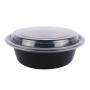 Excel No. Ro32 2Free Black Round Container With Lid 10Pc