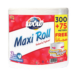 Wow Maxi Roll 2-Ply, 300 m + 75 m Free, 1 pc