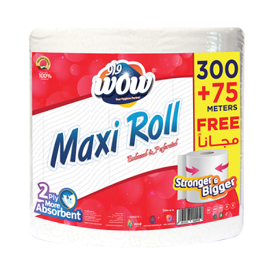 Wow 300+75Mfreex2ply Maxi Roll 1Pc