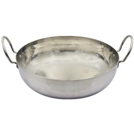Burhan Hammered Stainless Steel Kadai No. 18, 1 pc
