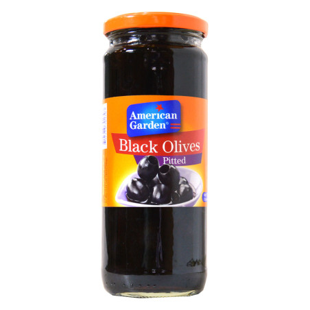 American Garden Pitted Black Olive 450G