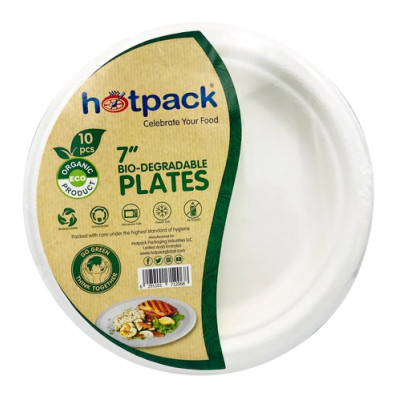 Hot Pack No. 7 In Bio Degradable Pulp Plate 10Pc