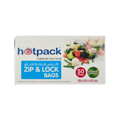 Hot Pack No. 12X25cm Plastic Zipper Locks Bags 50Pc