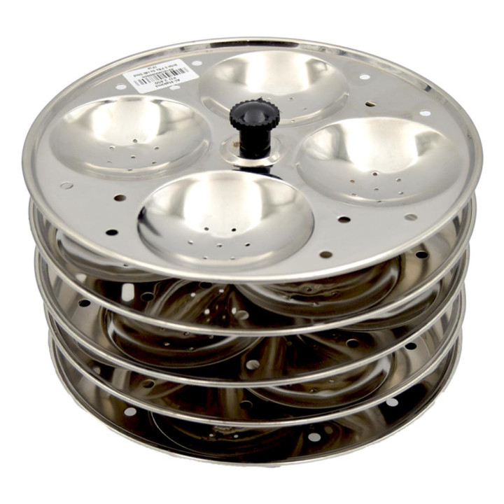 Burhan Stainless Steel Idli Stand, 5 Plates, 1 pc